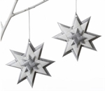 3 D stjerner sølv og hvid fra Stjernestunder - Tinashjem